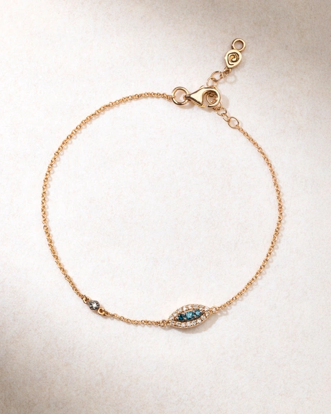 18K Rose Gold Talisman Bracelet with Diamonds and Sapphires