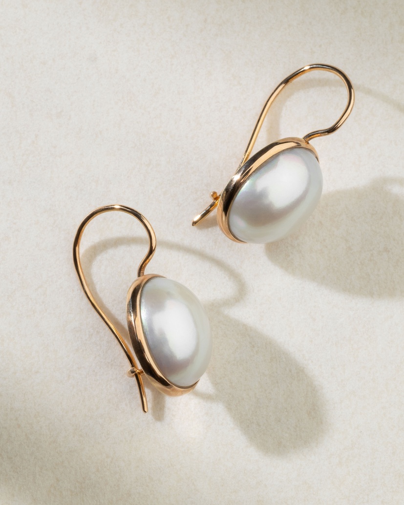 18K Rose Gold Earrings with Pearls