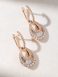 Rose Gold Drop Earrings Κ18 with Brilliant and Baguette Diamonds