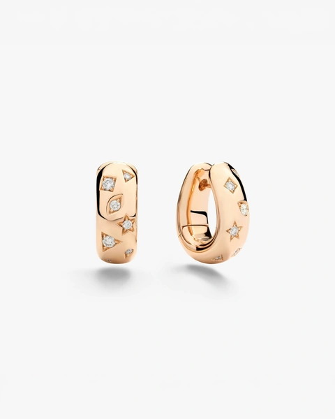 Iconica Earrings in 18K Rose Gold with Brilliant-Cut Diamonds