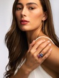 18Κ White Gold Ring with Pear, Heart and Oval Sapphire and Diamond - Image 4