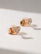 18K Rose Gold Heart Stud Earrings