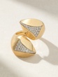 18Κ Polished Yellow Gold Long Ring with Diamonds - Image 1