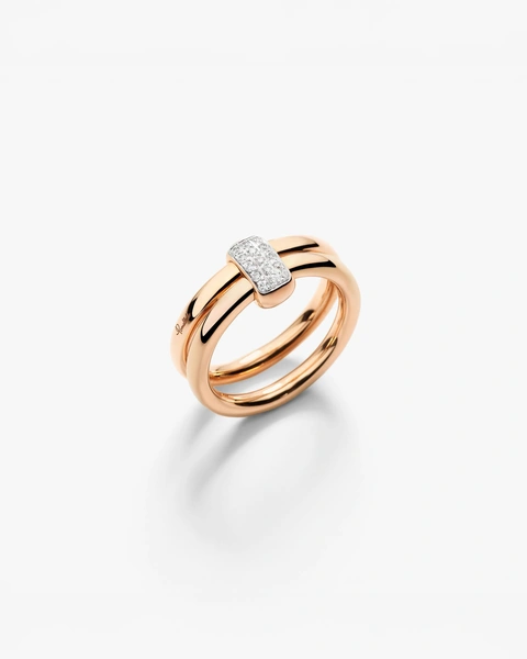 Together Ring in 18k rose gold with white diamonds