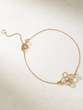 18K Rose Gold Bracelet with Cross Pendant, Diamond and Sapphire