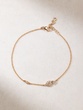 18K Rose Gold Bracelet with Pear Shaped Charm and Diamonds