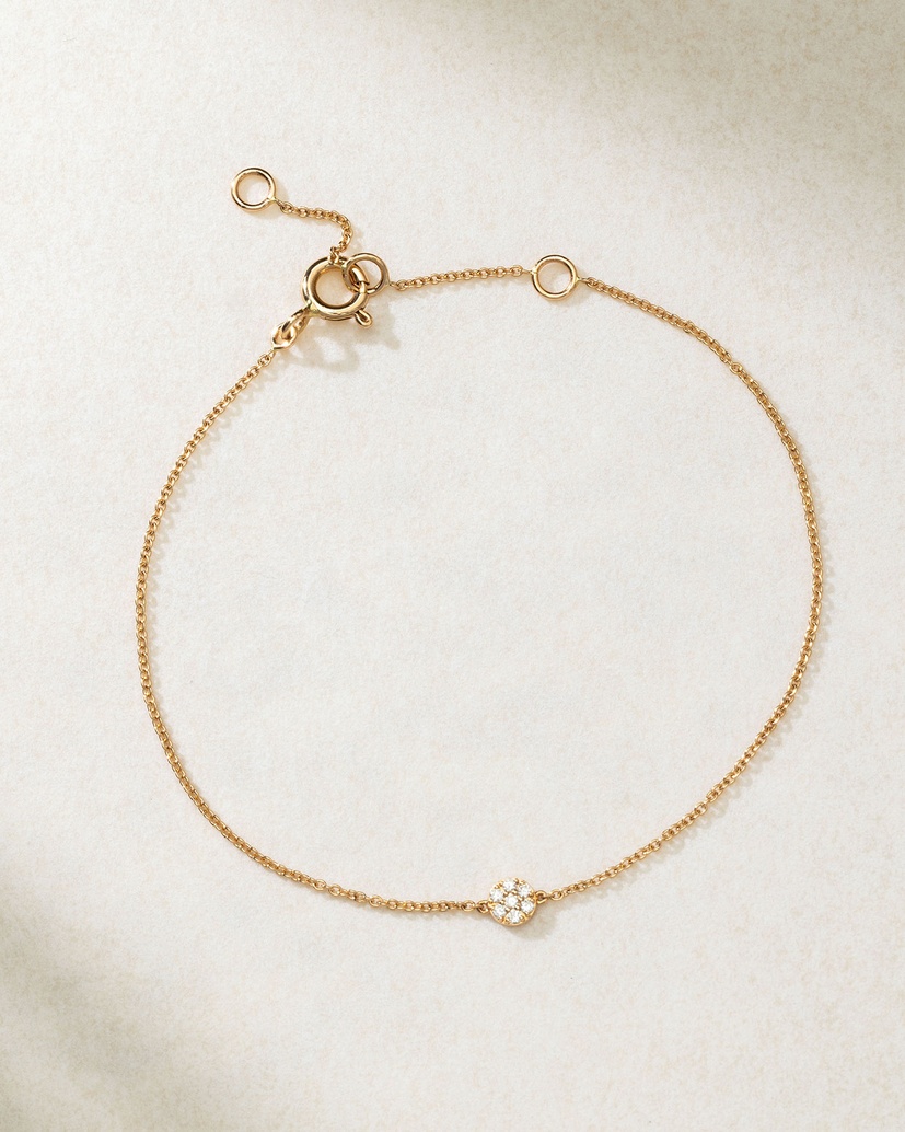 18K Rose Gold Diamond Dot Bracelet