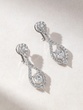 18K White Gold Earrings with Oval, Poir and Brilliant Diamonds - Image 1