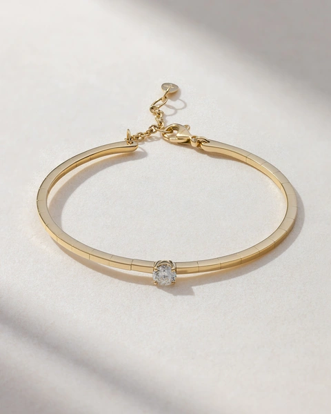 Bracelet in 18K Yellow Gold with Brilliant-Cut Diamond