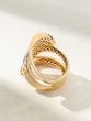 Sculptural 18K Rose Gold Ring with Diamonds