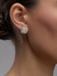 18K White Gold Diamond Square Studs