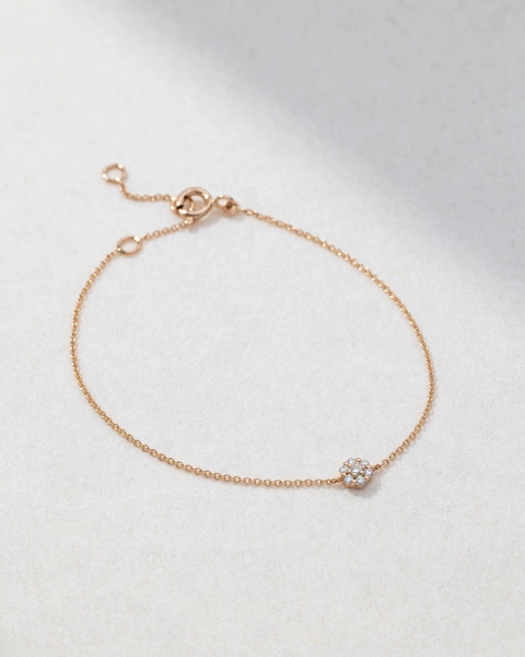 Fine Bracelet in 18K Rose Gold with Brilliant-Cut Diamonds