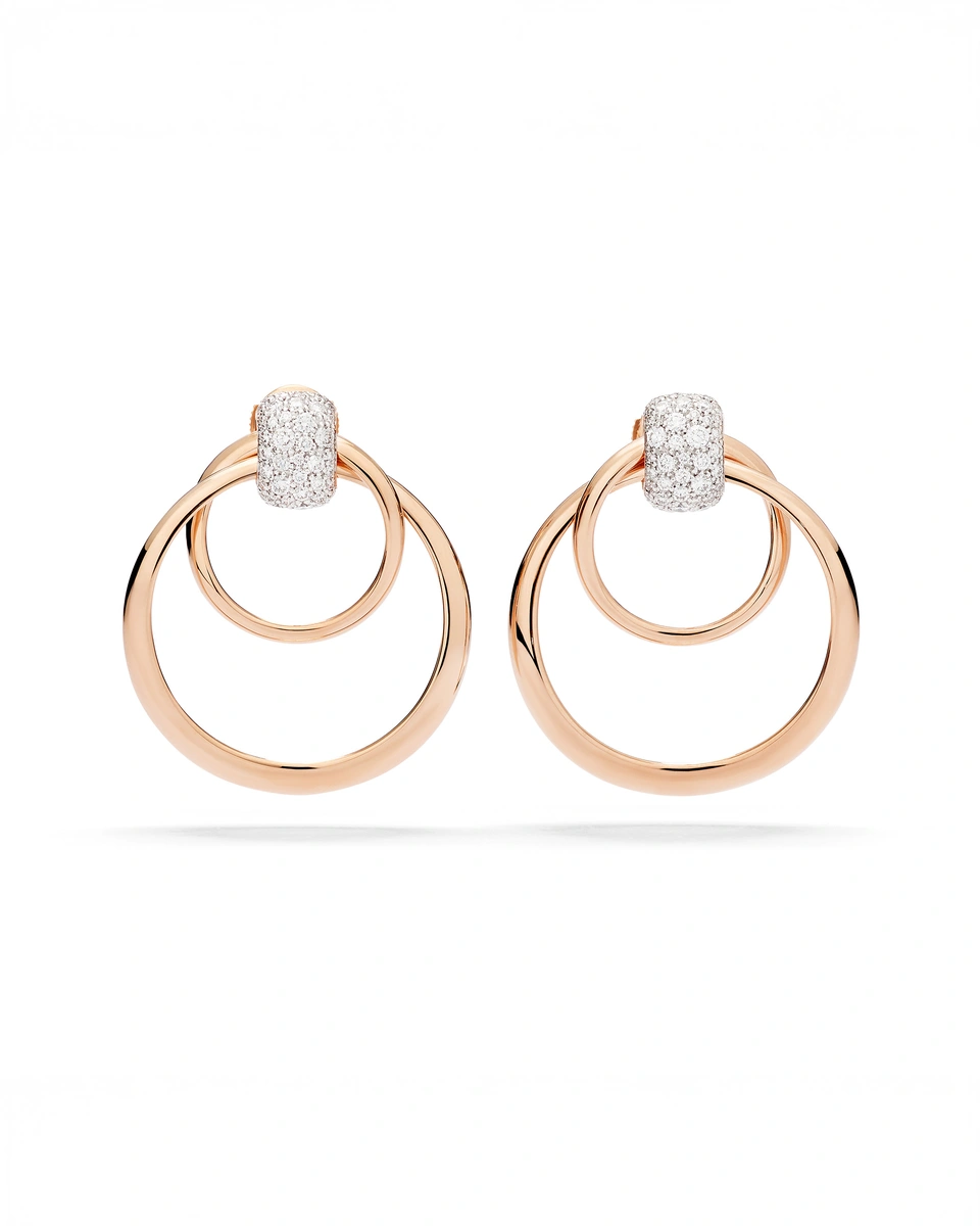 Pomellato Together Earrings in 18K Rose Gold with Brilliant-Cut Diamonds