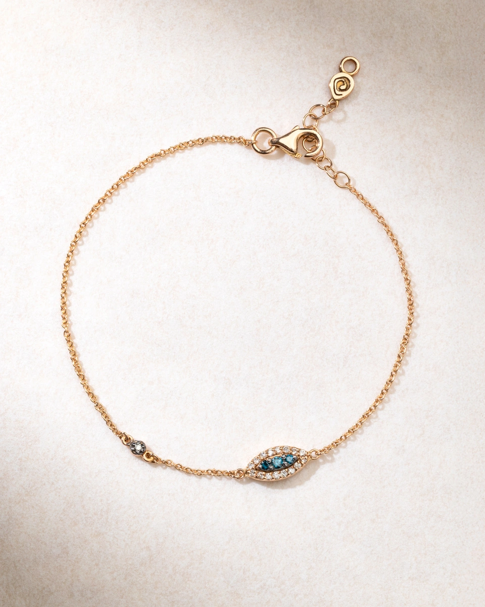 18K Rose Gold Talisman Bracelet with Diamonds and Sapphires