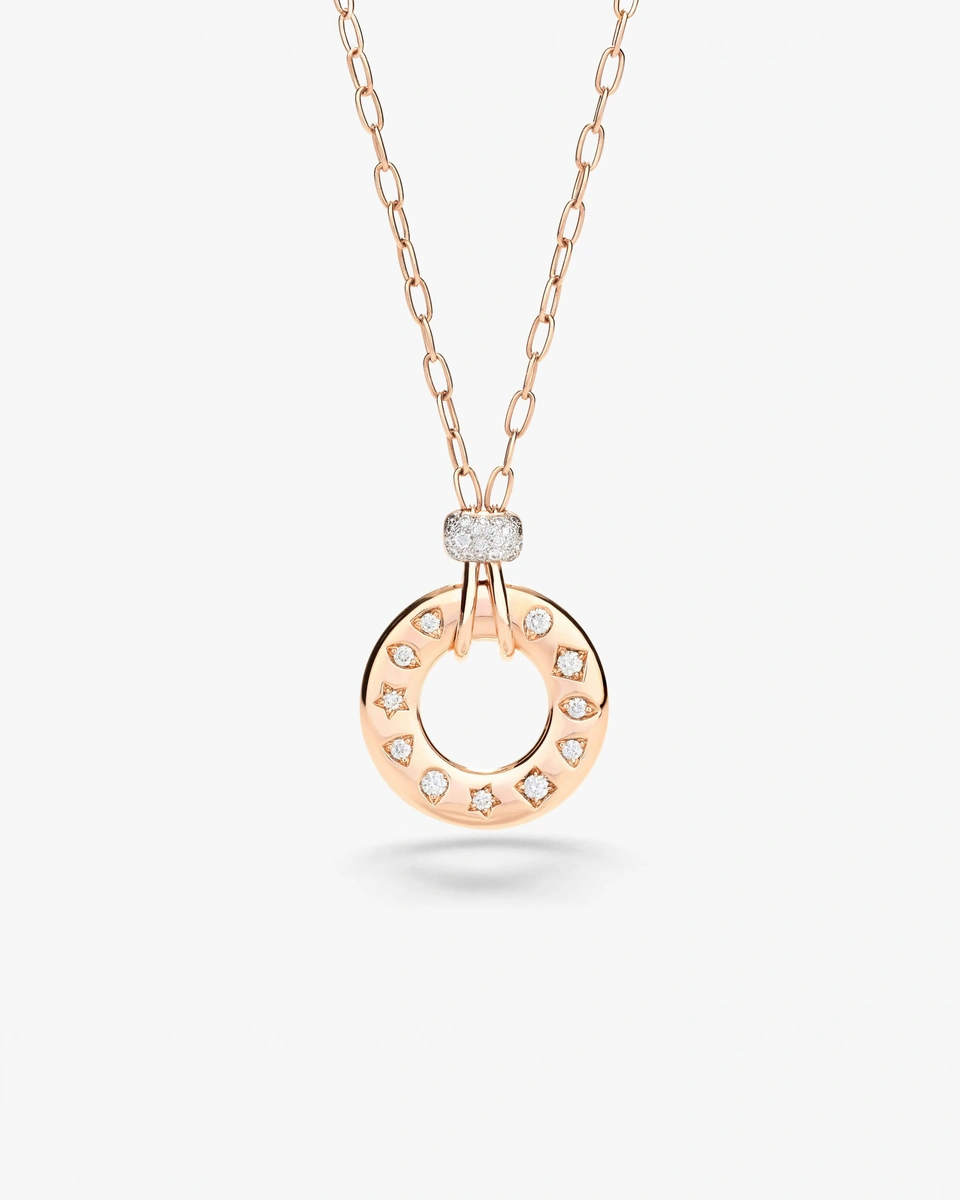 Iconica Necklace in 18K Rose Gold with Diamonds