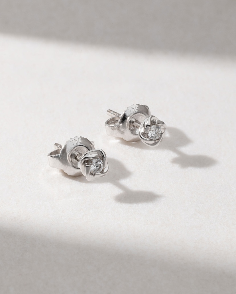 18 Karat White Gold Earrings with Diamonds