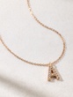 18K Rose Gold Letter Necklace with Diamonds