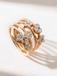 18K Rose Gold Charm Ring with Diamonds