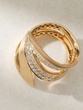 Sculptural 18K Rose Gold Ring with Diamonds