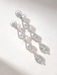 18Κ White Gold Long Earrings with Oval, Brilliant and Pear Shaped Diamonds - Image 2