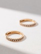 18 Karat Rose Gold Hoop Earrings with Brilliant Diamonds
