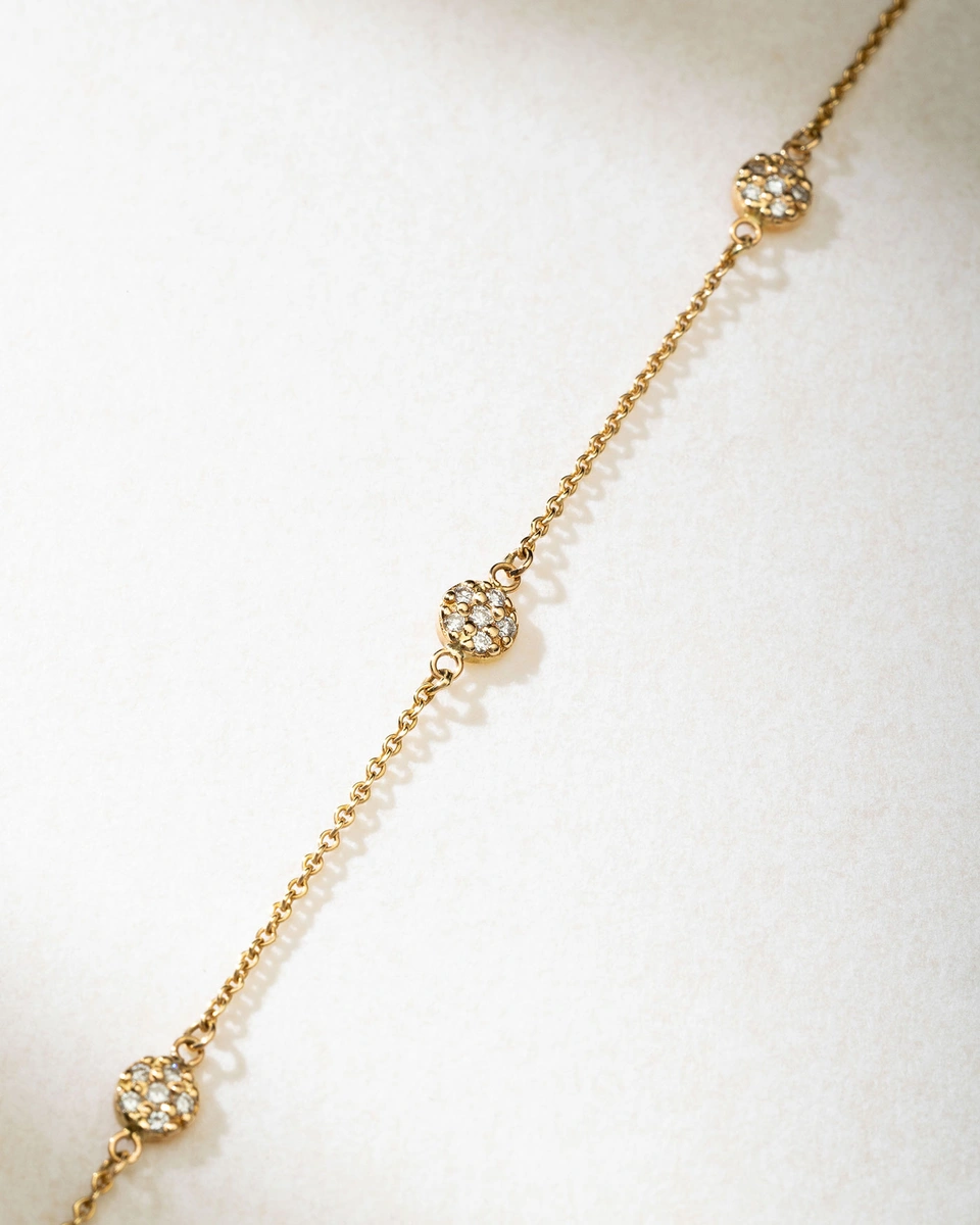 18 Karat Rose Gold Bracelet with Circle Charms