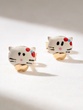 Hello Kitty Earrings in 18K Yellow Gold with Enamel