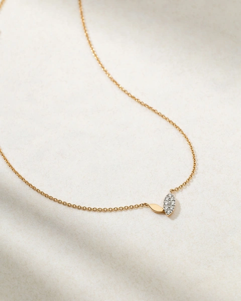 “Autumn Leaves” 18K Rose Gold Necklace with Diamonds
