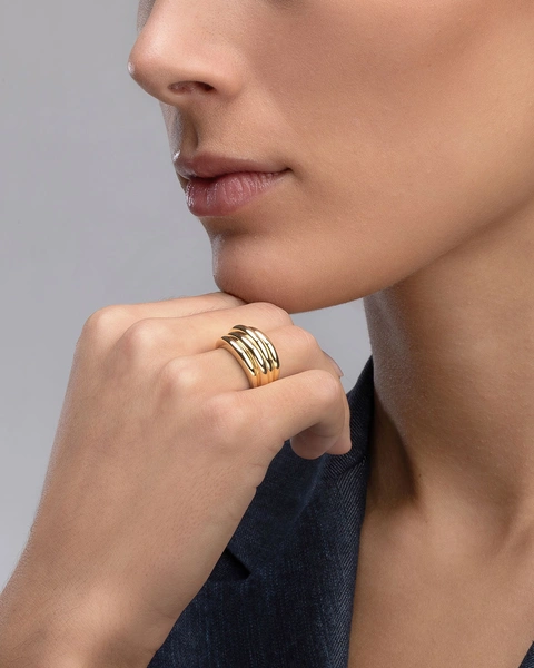 18Κ Yellow Gold RIng with Volume