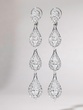 18Κ White Gold Long Earrings with Oval, Brilliant and Pear Shaped Diamonds - Image 1