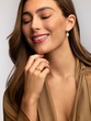 18K Rose Gold Drop Earrings with Fancy Yellow Pear Shaped Diamonds - Image 4