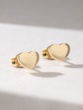 18K Heart Shaped Yellow Gold Earrings