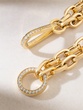 Dramatic Double Chained 18K Yellow Gold Bracelet with Diamond Clasp