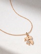 18K Rose Gold Necklace with Boy and Girl Charm and Diamonds - Image 1