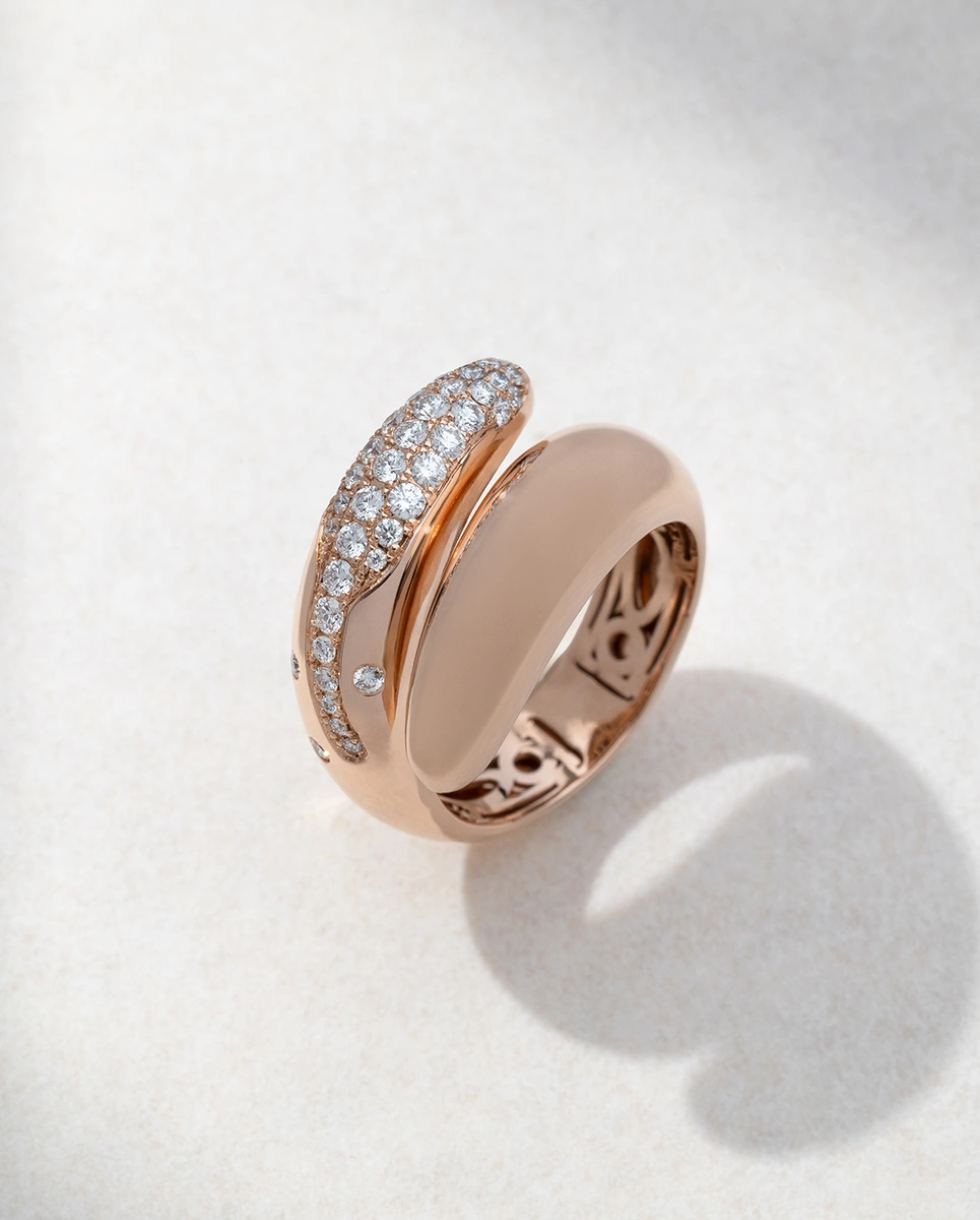 Ring in 18K Rose Gold with Brilliant Diamonds