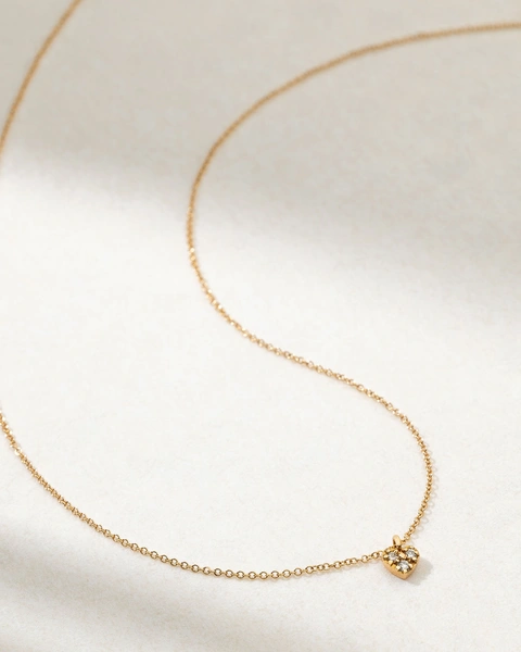 18K Rose Gold Miniature Heart with Diamonds