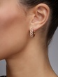 18K Rose Gold Gourmet Chain Hoop Earrings