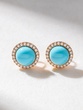 18K Rose Gold Earrings with Turquoise stones and Diamonds - Image 1