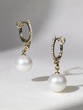 18K Rose Gold Drop Earrings with Pearls and Diamonds - Image 1