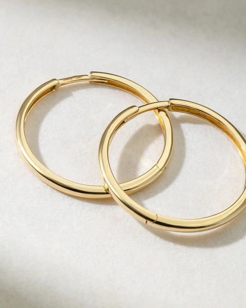 18K Yellow Gold Hoop Earrings