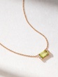 18K Rose Gold Peridot Necklace with Diamonds - Image 2