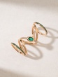 18K Rose Gold Multiple Bands Ring with Emeralds and Diamonds