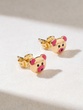 Teddy Bear Earrings in 18 Karat Yellow Gold with Enamel