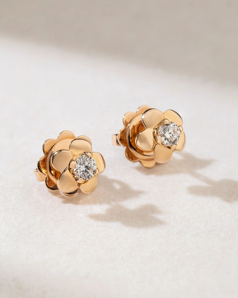 18K Rose Gold Diamond Earrings