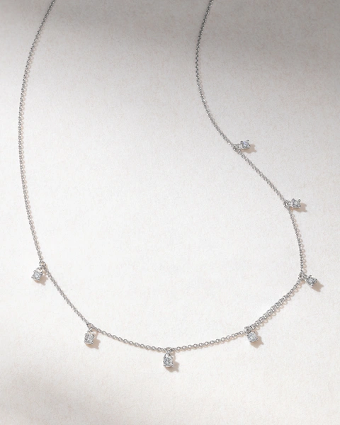 18K White Gold Chain with Brilliant cut Diamonds