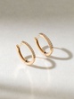 18K Rose Gold Small Hoop Earrings with Brilliants