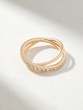 18Κ Rose Gold Double Band Ring with Diamonds