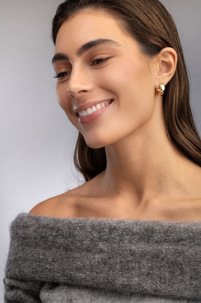 18K Rose Gold Bold Hoops