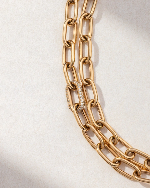 Necklace in 18K Rose Gold with Brilliant-Cut Diamonds