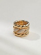 18K Rose Gold Chain Ring with Diamonds